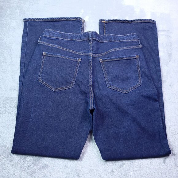 Old Navy Womens The Rockstar Bootcut Jeans 14 High Rise Dark Wash Stretch - Picture 2 of 9